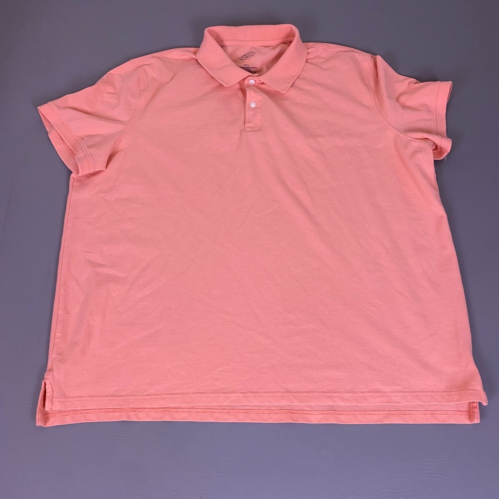 St. Johns Bay Polo Shirt Men's XXL Coral Pink Comfort Flex Short Sleeve‎ Pique